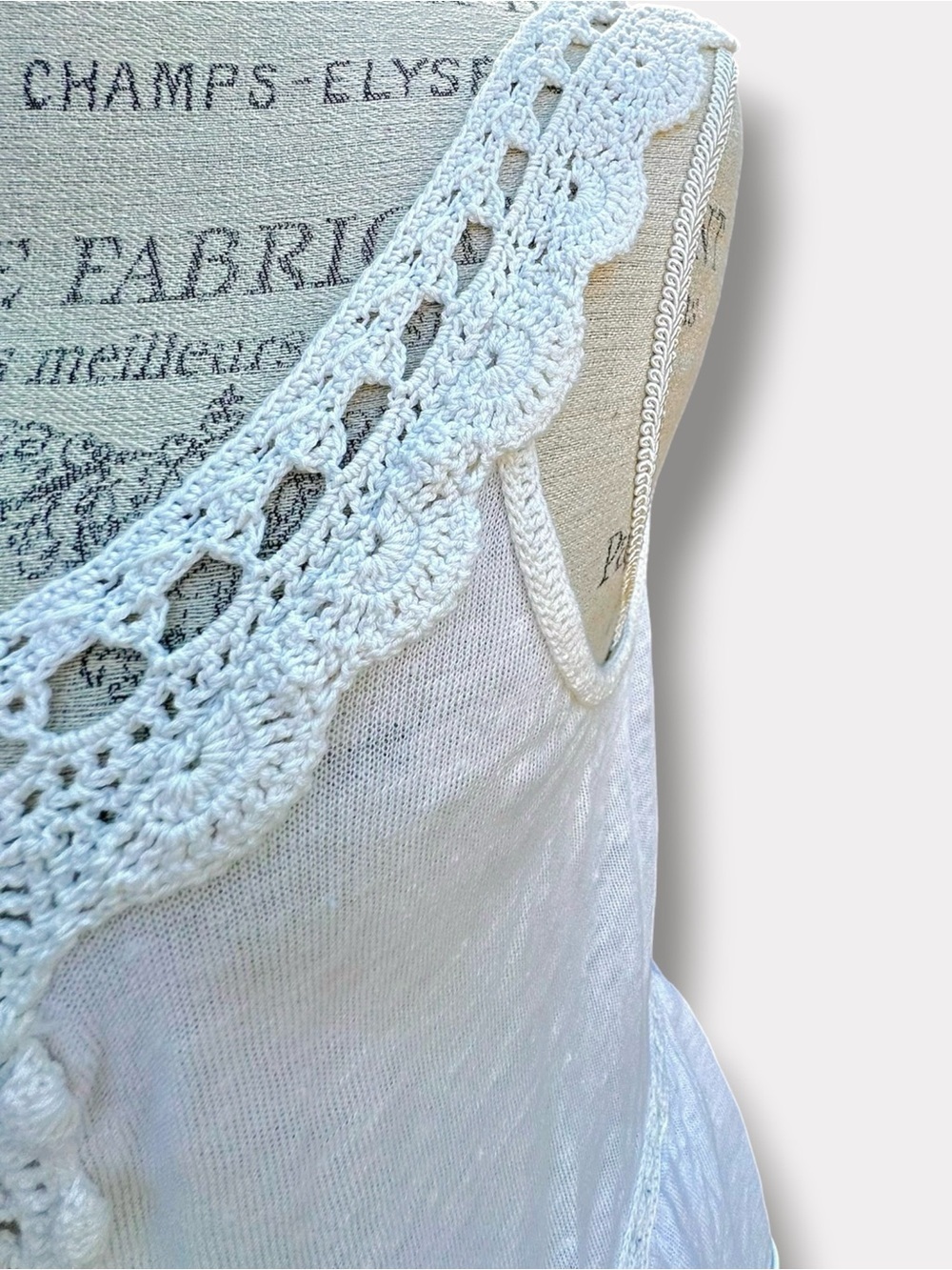 Banana Republic 100% Linen Crochet Knit Lace Peplum Tank Top Size M SUM11 - Picture 7 of 16